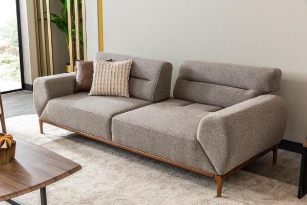 Couch Fabric Sofa Upholstered Sofa Sofa 3 Seater Three Seater Gray Design Sofas