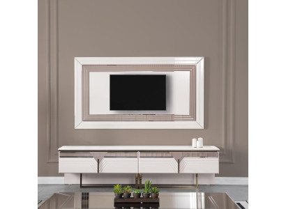 Wall unit TV stand wall panel TV cabinet lowboard white wood sideboard modern