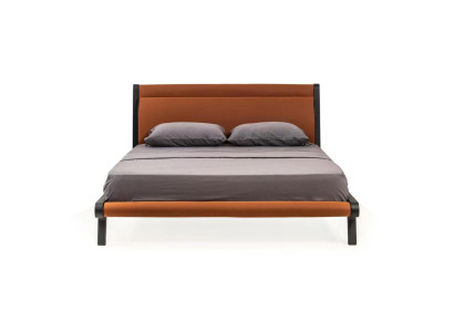 Double bed Bed Bed Frame Orange Bedroom Bed Bedroom Wood