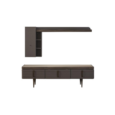 Wall unit sideboard TV cabinet lowboard shelves TV stand wardrobe wood grey