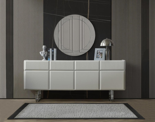 Sideboard Sideboard with Mirror Wooden Cabinet Chest of drawers Wardrobe Wood White