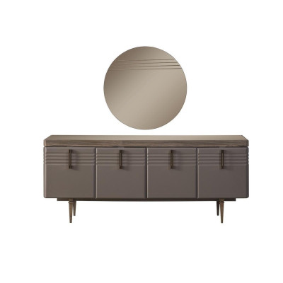 Sideboard Sideboard Gray Wardrobe Mirror Chest of drawers Wood Suite Chest of drawers