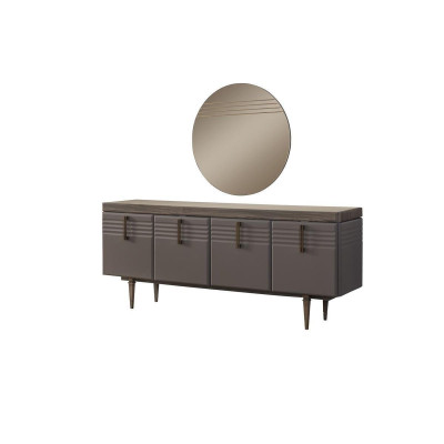 Sideboard Sideboard Gray Wardrobe Mirror Chest of drawers Wood Suite Chest of drawers