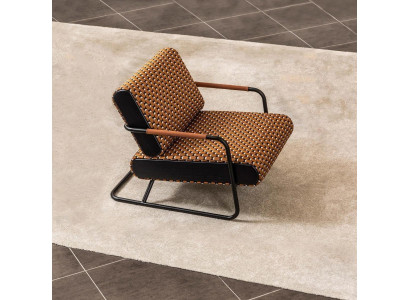 Armchair Wing Chair 1 Seater Orange Classic Living room Fabric Design