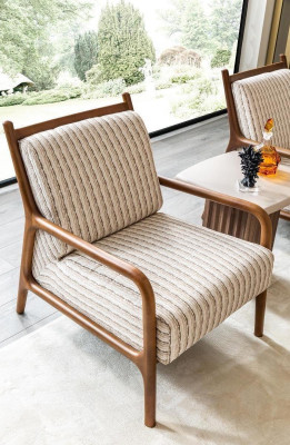 Armchair wing chair single seater seater polyester fabric design living room