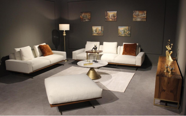 Living room set 6 pieces complete design modern sofa set three seater coffee table