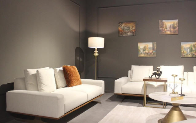 Living room set 6 pieces complete design modern sofa set three seater coffee table