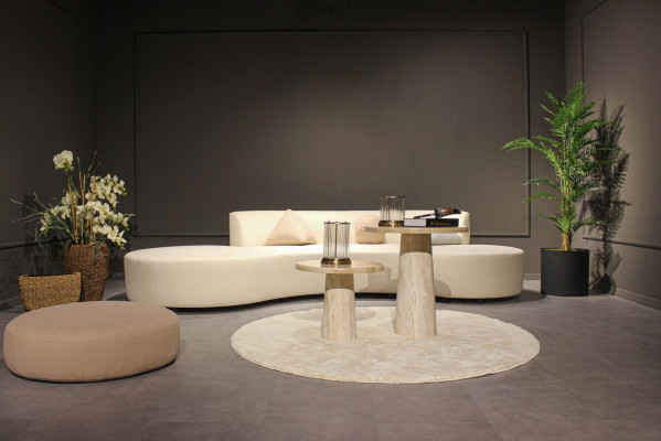 Living room Set Sofa Four Seater Couch Design Coffee table Stool Textile Furniture