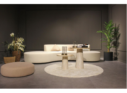Living room Set Sofa Four Seater Couch Design Coffee table Stool Textile Furniture