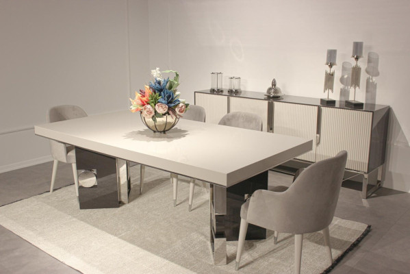Dining room Design Set 6 pcs Design Dining table with 4х Chairs Modern Sideboard