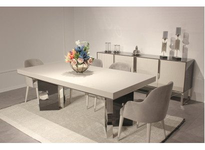 Dining room Design Set 6 pcs Design Dining table with 4х Chairs Modern Sideboard
