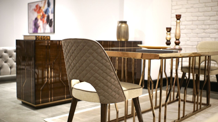Design Chair Fabric Upholstery Luxury Furniture Dining room Modern Furnishings