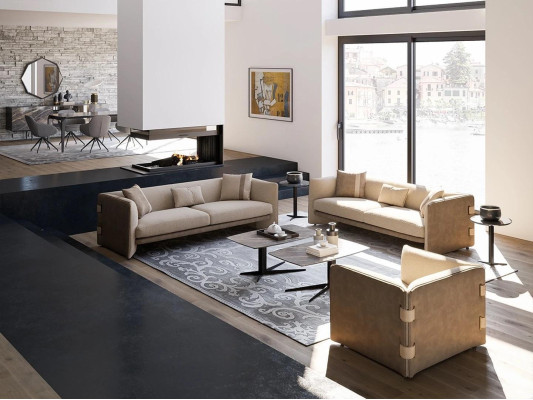 Luxury Living room Suite 7pcs Upholstered furniture Three-seater Sofas Textile Armchair new