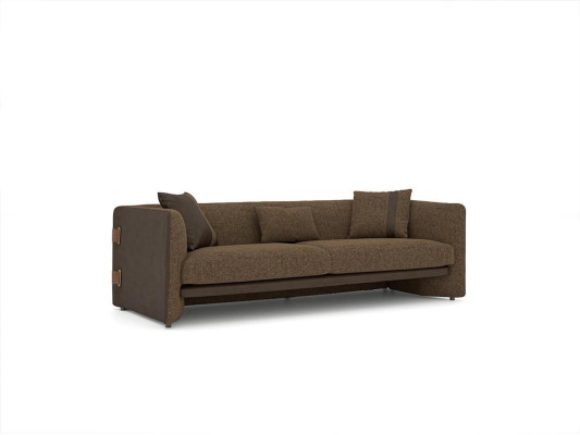 Living room 7pcs Brown 2x Sofas Modern Armchair with Coffee table Luxury Furnishings