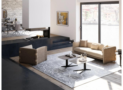 Living room Complete 6tlg 2x Coffee table Luxury Upholstered furniture Beige Sofa Couch new