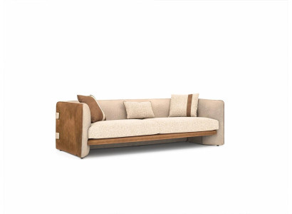 Beige Sofa Luxury Three Seater Couch Modern Furnishings Upholstered furniture Textile