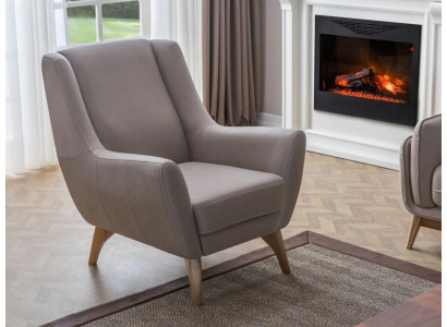 Luxury Armchair Gray Imitation leather Design Furniture Living room Furnishings Upholstered furniture