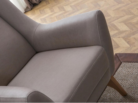 Luxury Armchair Gray Imitation leather Design Furniture Living room Furnishings Upholstered furniture