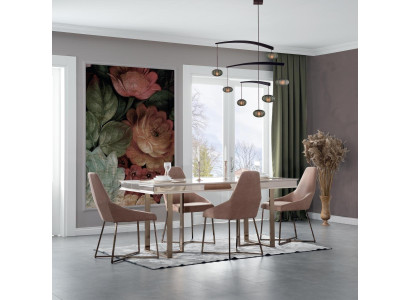 Dining set dinette Dining room Dining table Chairs Set 7pcs Wood White Table
