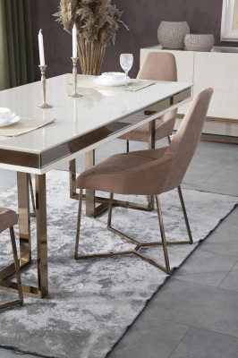 Dining set dinette Dining room Dining table Chairs Set 7pcs Wood White Table
