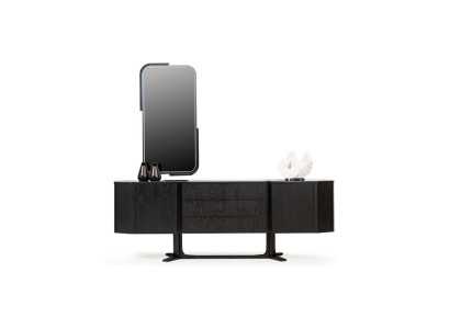 Sideboard Group Sideboard with Mirror Chest of drawers Wardrobe Black Set