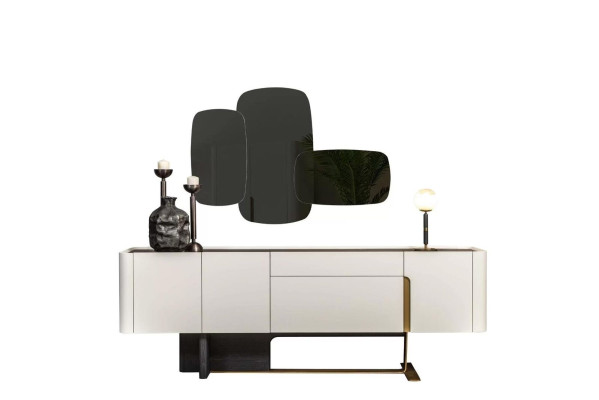 Sideboard Sideboard White Wardrobe Mirror Chest of drawers Wood Suite Chest of drawers