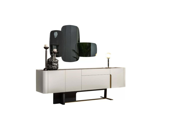 Sideboard Sideboard White Wardrobe Mirror Chest of drawers Wood Suite Chest of drawers
