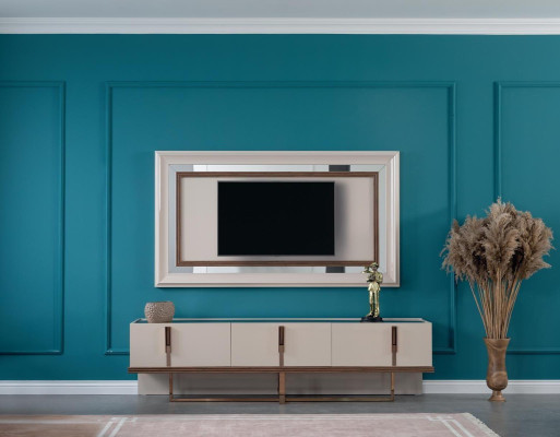 Sideboard TV stand wall panel TV cabinet lowboard wardrobe wood white modern