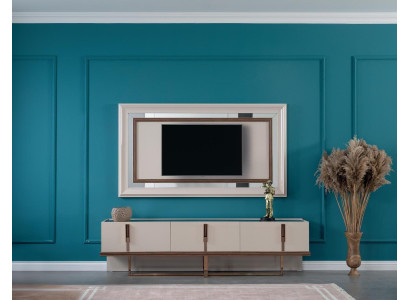 Sideboard TV stand wall panel TV cabinet lowboard wardrobe wood white modern