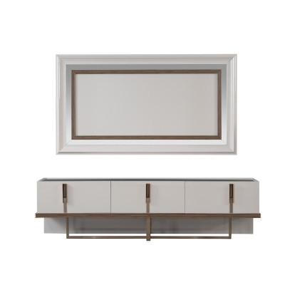 Sideboard TV stand wall panel TV cabinet lowboard wardrobe wood white modern