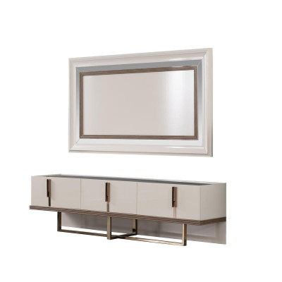Sideboard TV stand wall panel TV cabinet lowboard wardrobe wood white modern