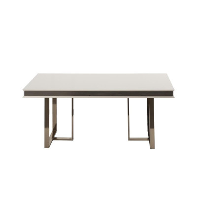 Dining room table Dining table Table Luxury White Metal Dining room Wood Modern
