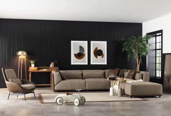 Armchair Recliner Living room Relax Chairs Club Lounge Furniture Brown Sofa