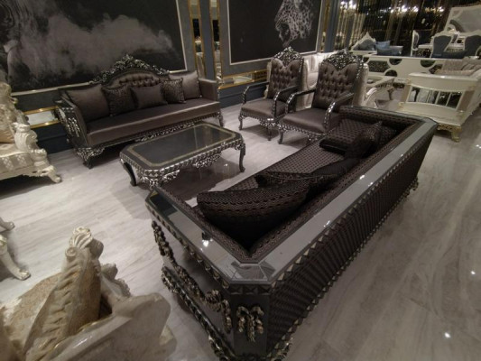 Design Mebel Living room Sofa set set 2x Sofa + 2x Armchair + Coffee table Set