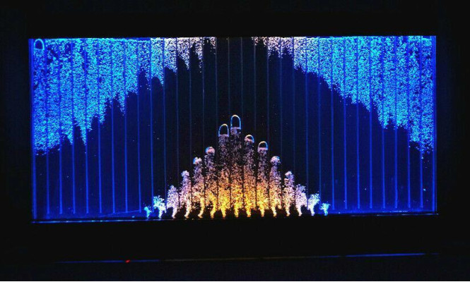 Modern Partition Walls LED Water Wall Illuminated Wall Columns 240x150cm Immediately