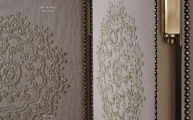 Screen Metal with Textile Partition Room Divider 3D Bellavista Collection