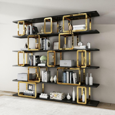 Design Divider Wall Shelf Living room Cabinets stainless steel Shelves Books Wardrobe new