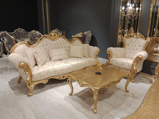 Sofa set 3+3+1+1 Seater Classic Relax Armchair Chesterfield Baroque Style 4-piece