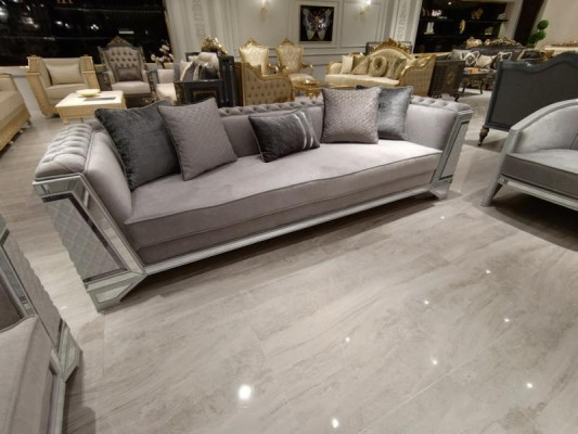 Design Modern Living room Set Sofa set 3+3+1+1 Gray Living room furniture set
