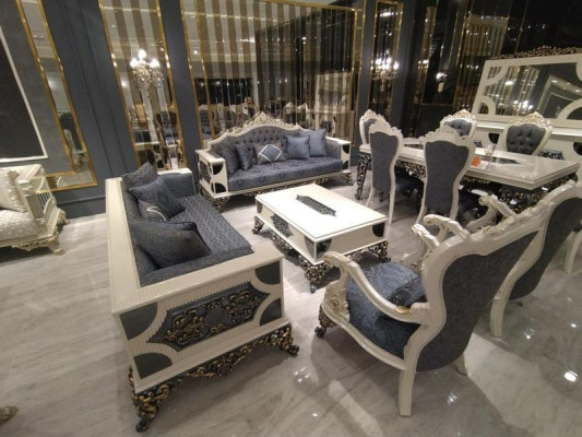 Luxurious Set of Two Elegant 3-Seater Sofas High-Quality Materials Sofa Set