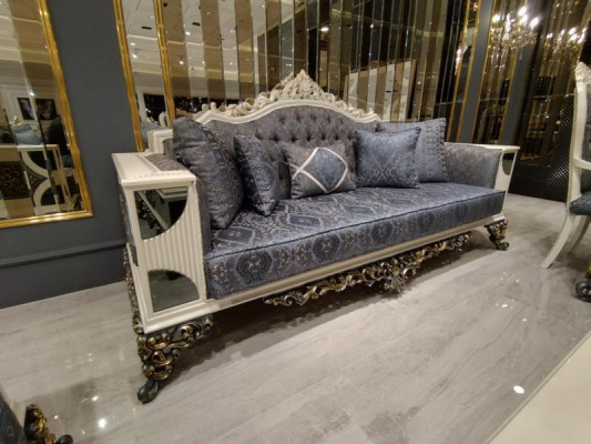 Luxurious Set of Two Elegant 3-Seater Sofas High-Quality Materials Sofa Set