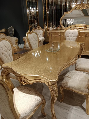 Complete Set 4x Chairs Classic Suite Dining room Wood Design Chairs new