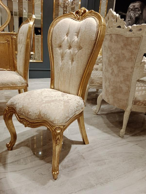Complete Set 4x Chairs Classic Suite Dining room Wood Design Chairs new