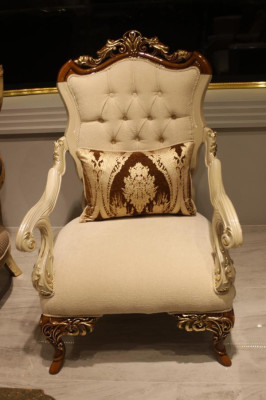 exclusive Living room Furniture luxurious Armchair comfortable Armchair Beige new