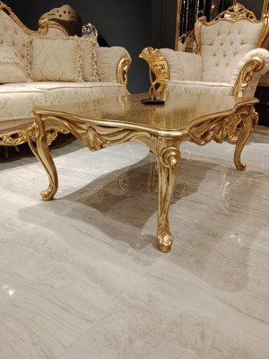 Coffee table Tables Chesterfield Table Design Luxury Furniture Gold Wood Living room new