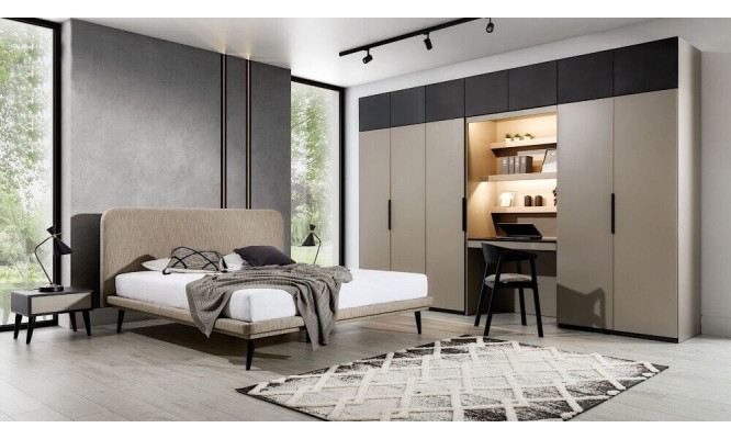 Elegant Bedroom Set Designer Double bed Wardrobe Bedside tables