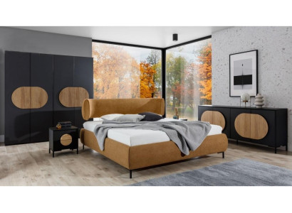Black -Brown Bedroom Furniture Designer Bed Wardrobe Chest of drawers