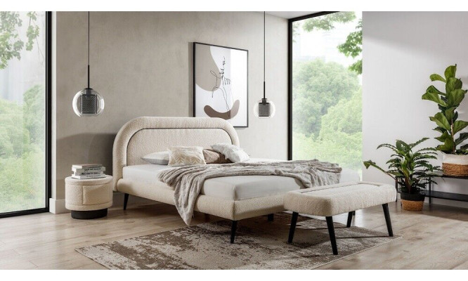 Modern Bedroom Furniture Cuddly Bed Sleeping Bed Stool 2x Bedside tables