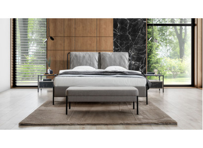 exclusive s Bedroom Double bed Metal Frame Modern Stool Luxury Furniture