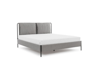 Modern Bedroom Bed Gray Double bed Metal frame Textile beds